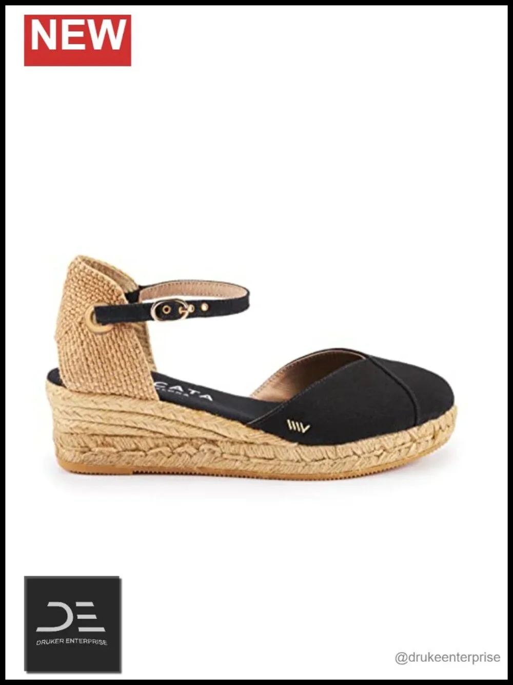 Viscata Espadrille Canvas Low Wedges with Ankle Strap 2